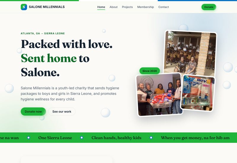 Salone Millennials home page